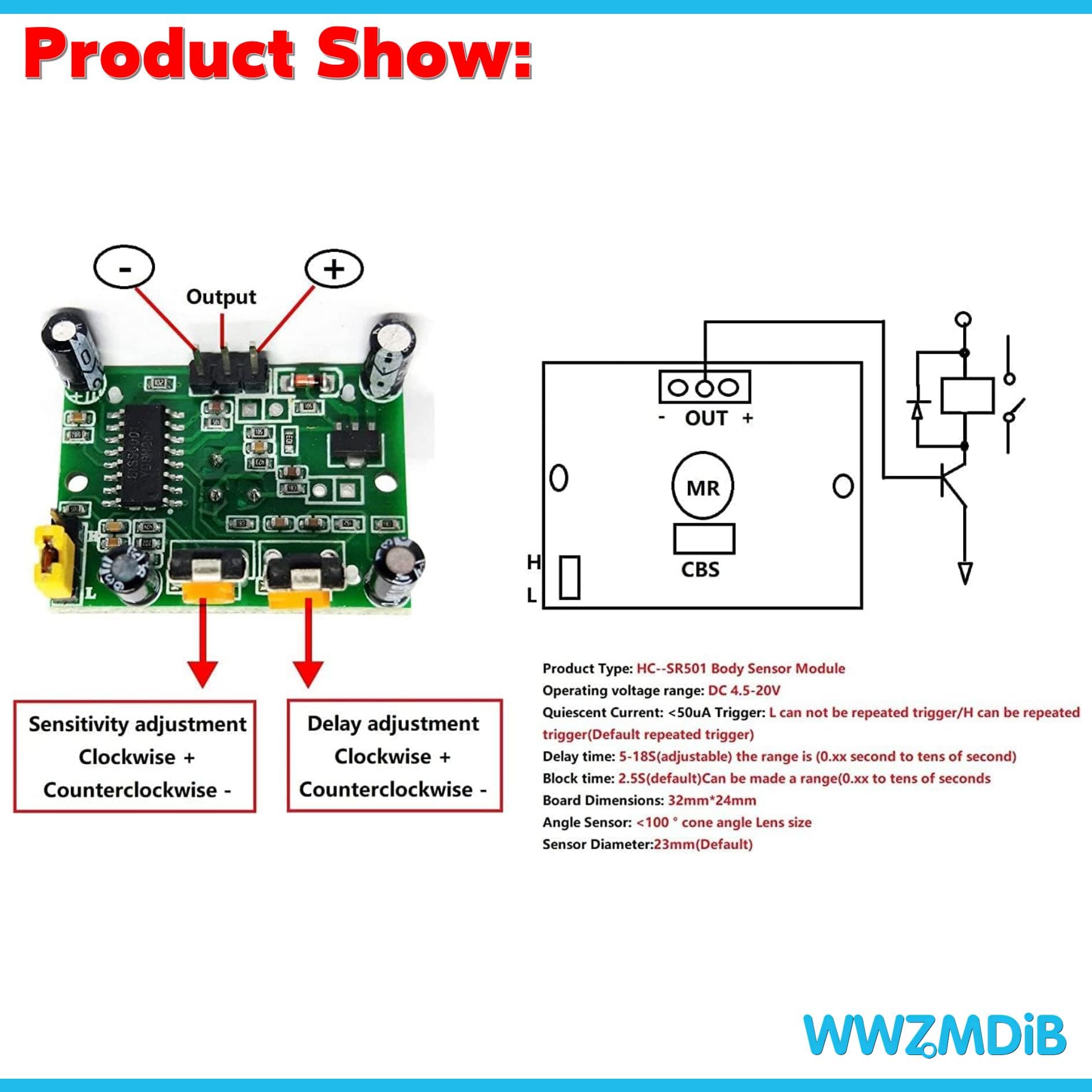 Wwzmdib 5Pcs Hc Sr501 Pir Motion Sensor Module + 2Pcs Exclusive Housing For Arduino Raspberry Pi Toys, Lamps, Electronic Equipme